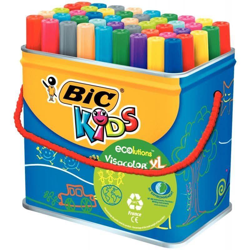 Baril de 48 feutres pointe extra large Bic Kids Visacolor XL Ecolution - Ma Rentrée Facile