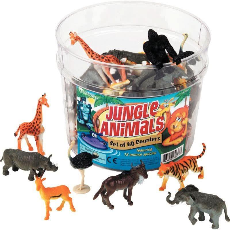Baril de 60 animaux de la jungle - Ma Rentrée Facile