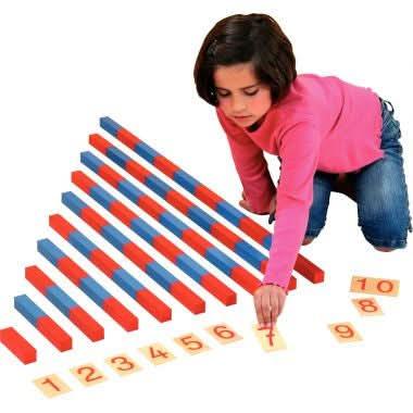Barres Numériques Montessori – Jeu Mathématique En Bois 1-10 – Rouge Et Bleu – Apprentissage Précoce