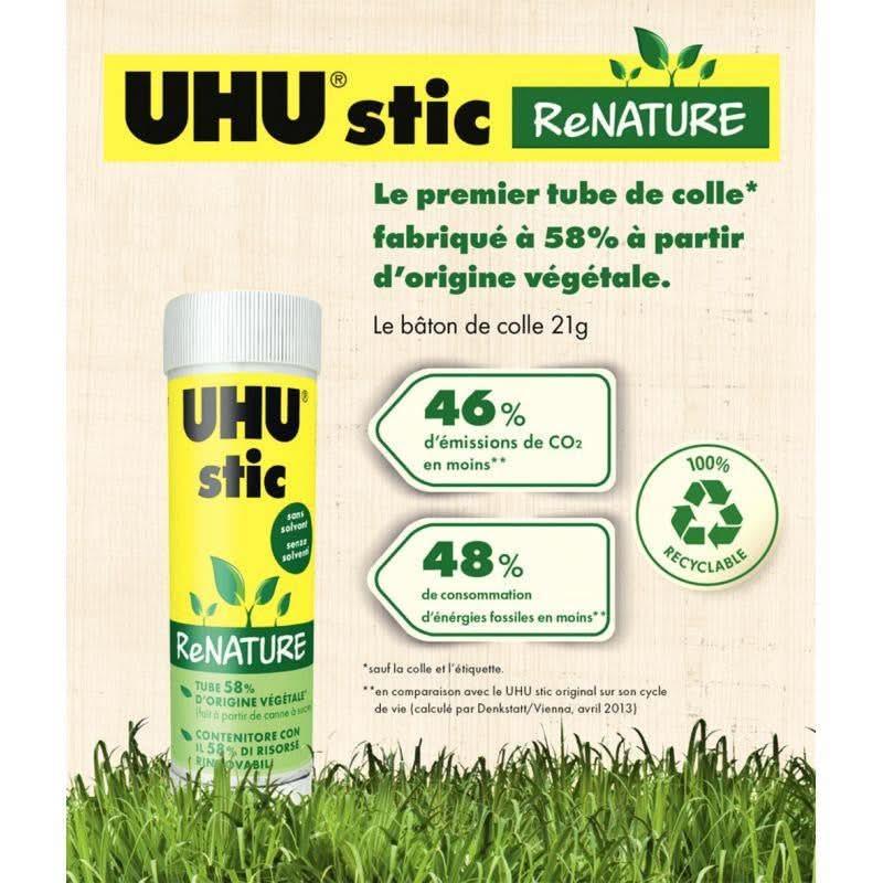 Bâton de colle 21g UHU Renature - Ma Rentrée Facile