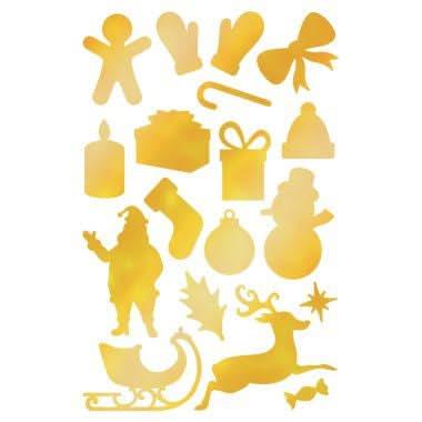 Blister d'environ 590 gommettes de Noël or et argent - Ma Rentrée Facile