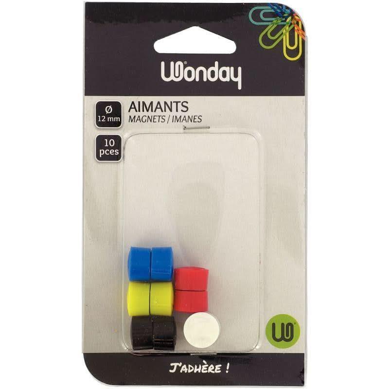 Blister de 10 aimants, diamètre 12 mm assortis - Ma Rentrée Facile