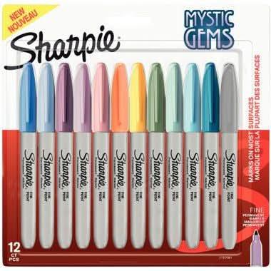 Blister de 12 marqueurs Sharpie Mystic Gems pastel assortis - Ma Rentrée Facile