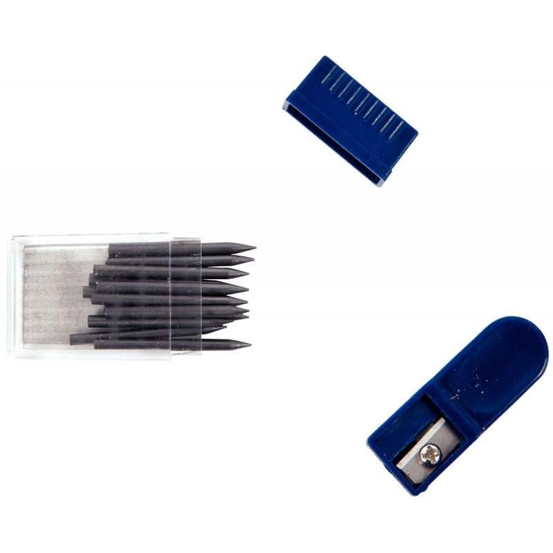 Blister de 12 mines 2mm pour compas + 1 taille-mine - Ma Rentrée Facile