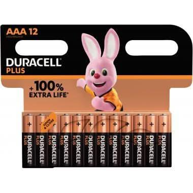 Blister de 12 Piles 1.5V PLUS, LR03/AAA, DURACELL - Ma Rentrée Facile