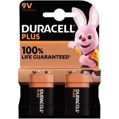 Blister de 2 piles 9V PLUS POWER, 6LR61, DURACELL - Ma Rentrée Facile