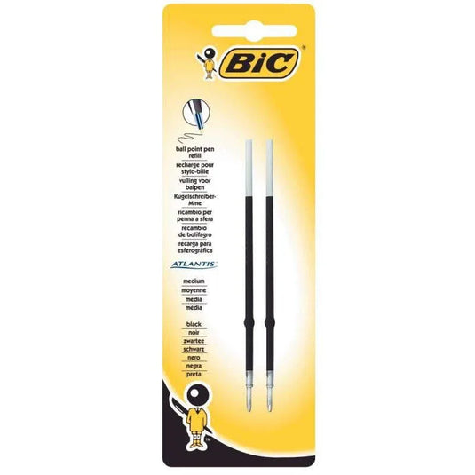 Blister de 2 recharges stylo Atlantis noir - Ma Rentrée Facile