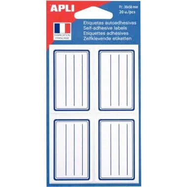 Blister de 20 étiquettes adhésives blanches format 56x36 mm - Ma Rentrée Facile