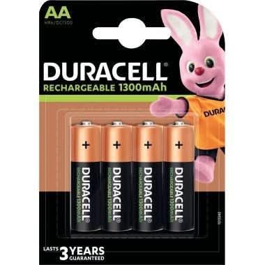 Blister de 4 piles rechargeable DURACELL AA 1300A PLUS POWER - Ma Rentrée Facile
