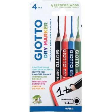Blister de 4 crayons Dry Marker assortis Giotto - Ma Rentrée Facile