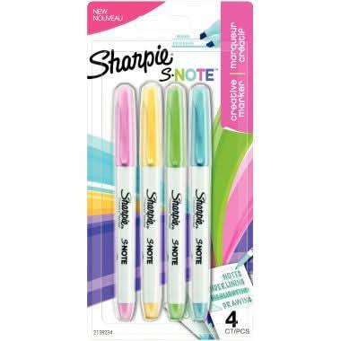 Blister de 4 marqueurs Sharpie Snote assortis - Ma Rentrée Facile