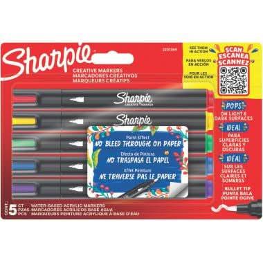 Blister de 5 marqueurs Sharpie créative, coloris assortis - Ma Rentrée Facile
