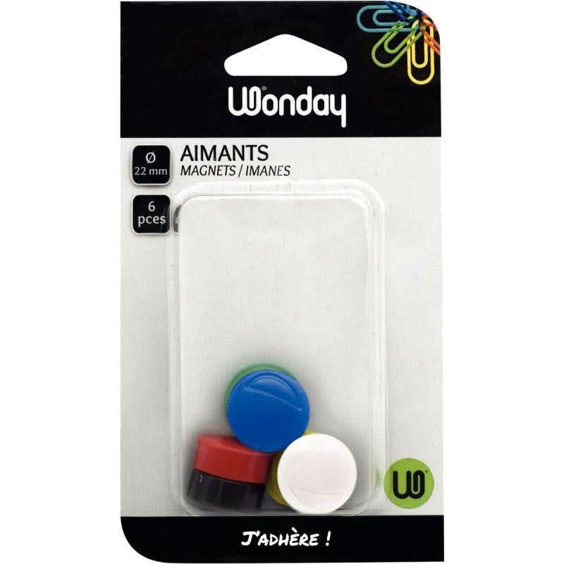 Blister de 6 aimants, diamètre 22 mm assortis - Ma Rentrée Facile