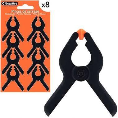 Blister de 8 pinces serre colle de 65mm Cléopâtre - Ma Rentrée Facile