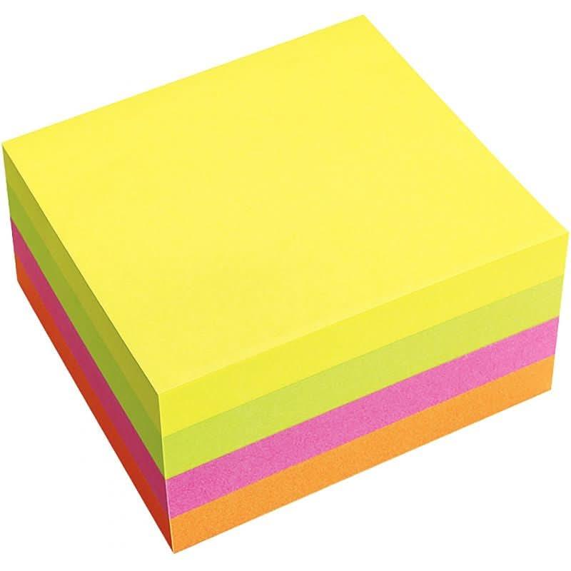 Bloc cube de 320 feuilles de notes repositionnables 75x75mm couleurs vives assorties - Ma Rentrée Facile