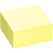 Bloc cube de 400 feuilles de notes repositionnables 75x75mm jaune pastel - Ma Rentrée Facile