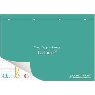 Bloc d'apprentissage 21x29.7, 80 pages, double ligne 3 mm, Conquérant - Ma Rentrée Facile