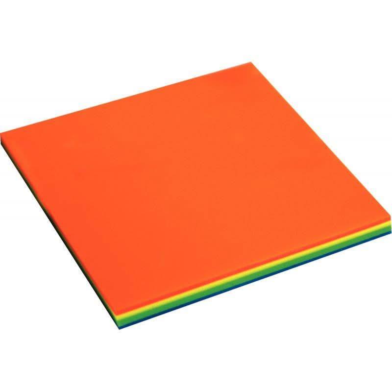 Bloc de 100 notes repositionnables transparentes 75 x 75 mm coloris fluo assortis - Ma Rentrée Facile