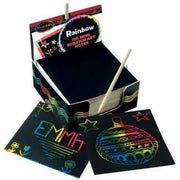 Bloc de 125 mini cartes à gratter arc-en-ciel - Ma Rentrée Facile