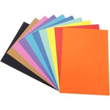Bloc de 20 feuilles de papier couleur 21x29,7 cm 120 g 10 teintes vives assorties - Ma Rentrée Facile