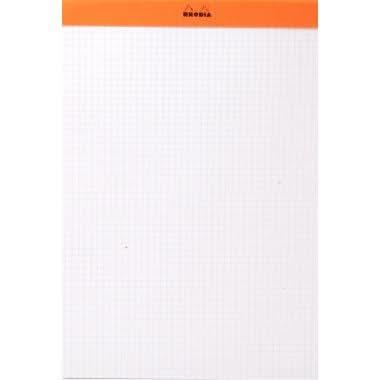 Bloc de bureau, RHODIA, 11x17, 80 feuilles blanches micro perforées détachables, 80g, 5x5 - Ma Rentrée Facile