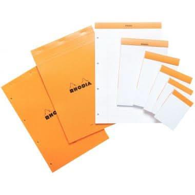 Bloc de bureau, RHODIA, 8.5x12, 80 feuilles blanches micro perforées détachables, 80g, 5x5 - Ma Rentrée Facile