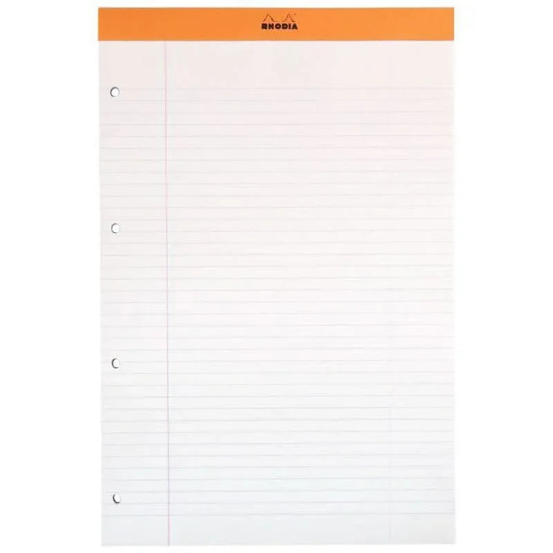 Bloc de bureau RHODIA, A4+, 80 feuilles blanc détachables et perforées, ligné 7 mm, 80g - Ma Rentrée Facile