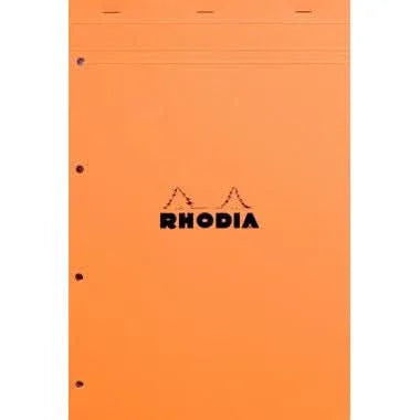 Bloc de bureau RHODIA, A4+, 80 feuilles blanc détachables et perforées 4 trous, 5x5 - Ma Rentrée Facile