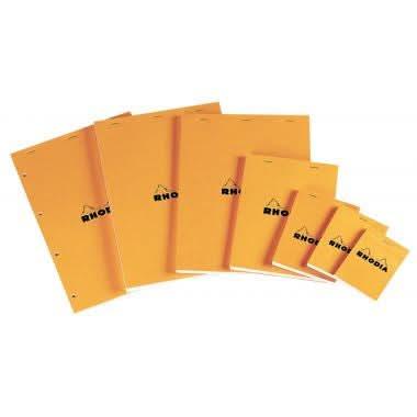 Bloc de bureau RHODIA, A4+, 80 feuilles blanc détachables et perforées 4 trous, 5x5 - Ma Rentrée Facile