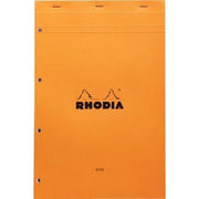 Bloc de bureau RHODIA A4+, 80 feuilles perforées 4 trous et détachables, séyès, uni blanc 80g - Ma Rentrée Facile
