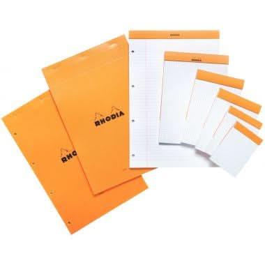 Bloc de bureau RHODIA, 7,4x10,5, 80 feuilles détachables, 5x5, uni blanc 80g - Ma Rentrée Facile
