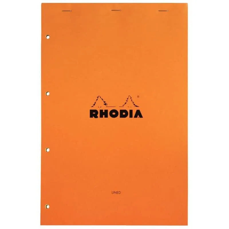 Bloc bureau RHODIA, A4+, 80 feuilles jaunes, perforées, ligné 7 mm, 80g - Ma Rentrée Facile