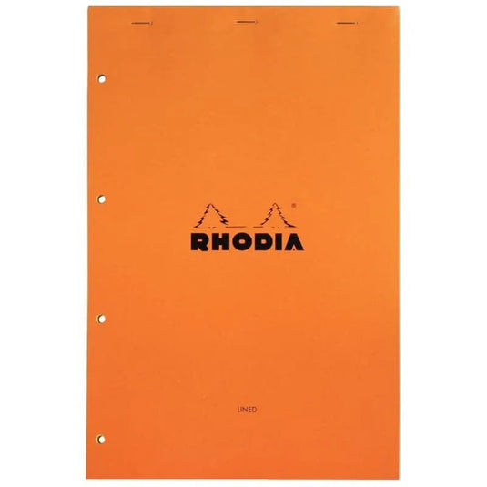 Bloc bureau RHODIA, A4+, 80 feuilles jaunes, perforées, ligné 7 mm, 80g - Ma Rentrée Facile