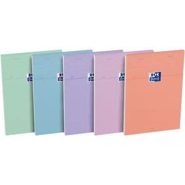 Bloc OXFORD SMART, 80 feuilles, A5, quadrillé 5x5, coloris pastel aléatoires - Ma Rentrée Facile