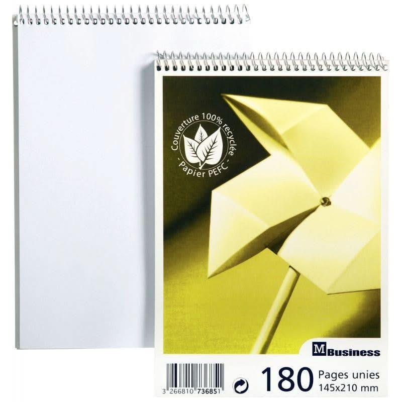 Bloc sténo à spirale, A5, 180 pages, uni, 60g - Ma Rentrée Facile