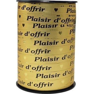 Bobine de bolduc Plaisir d'offrir 250mx10mm couleur or - Ma Rentrée Facile