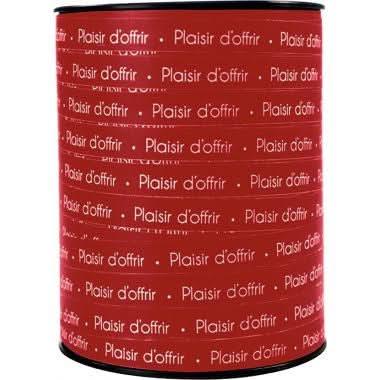 Bobine de bolduc Plaisir d'offrir 250mx10mm couleur rouge et blanc - Ma Rentrée Facile