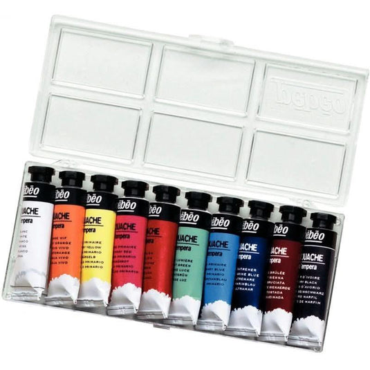Boîte 10 tubes 10 ml de gouache en pâte Pebeo couleurs assorties - Ma Rentrée Facile