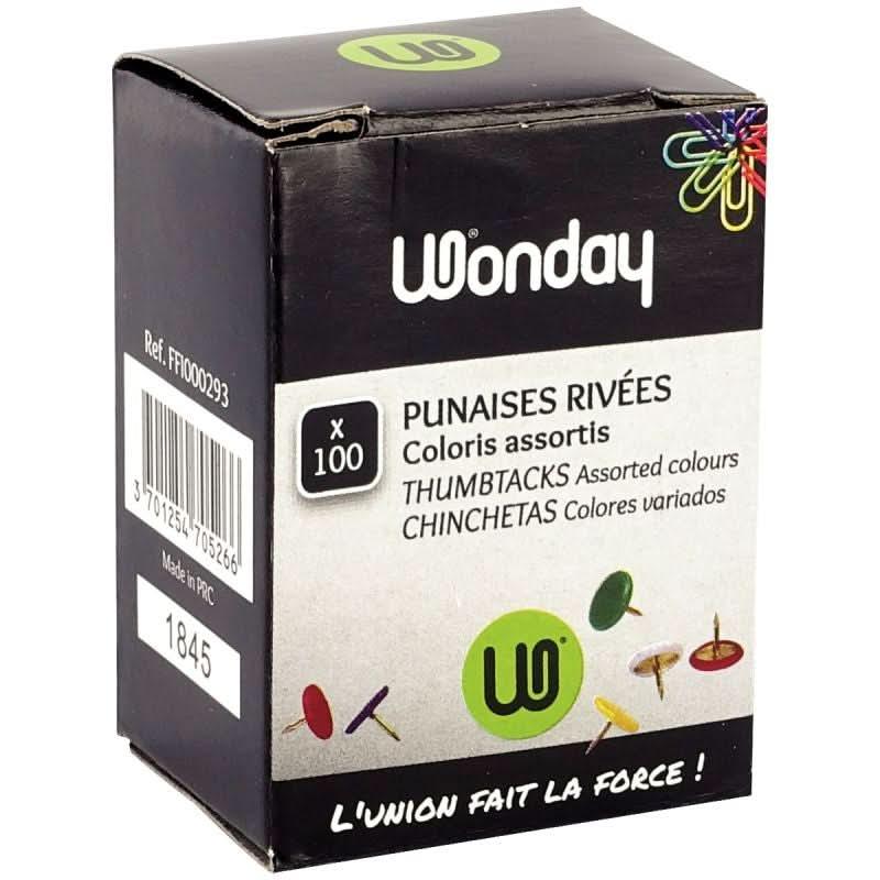 Boite de 100 punaises tête couleur - Ma Rentrée Facile