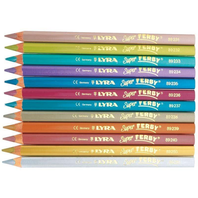 Boite de 12 crayons de couleur triangulaires Super Ferby métallic - Ma Rentrée Facile