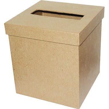 Boîte à mouchoirs carrée en carton brun Decopatch - Ma Rentrée Facile