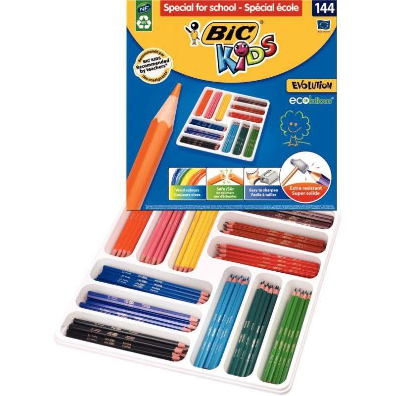 Classpack de 144 crayons de couleur Bic Kids Évolution - Ma Rentrée Facile