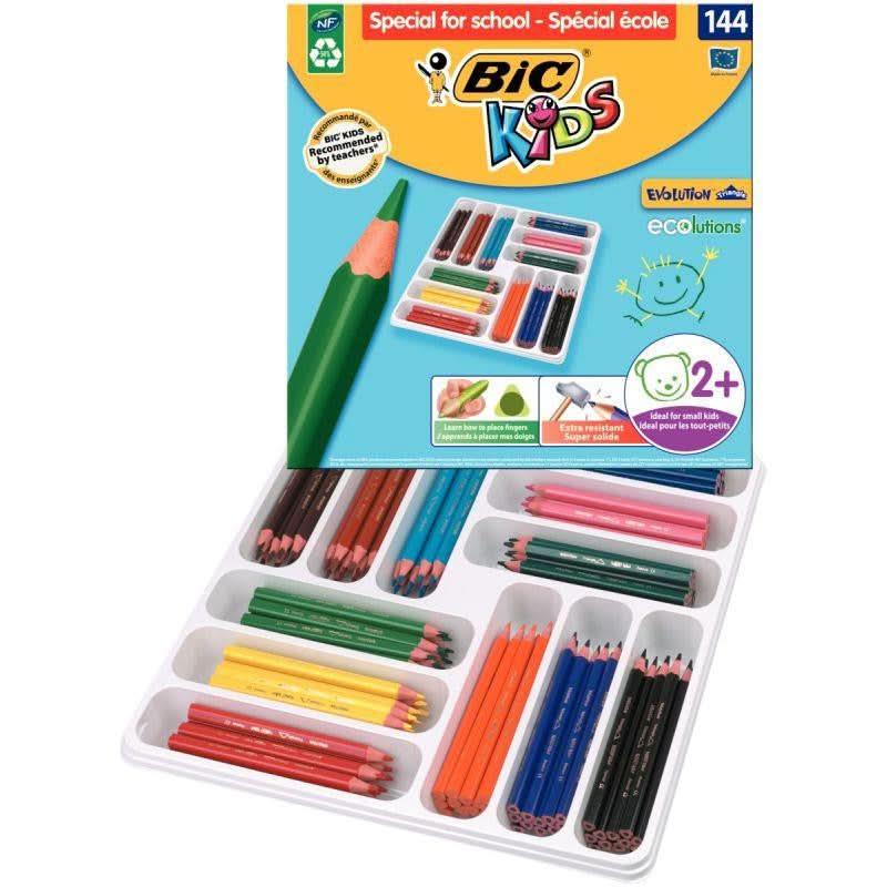 Classpack de 144 crayons de couleur Bic Kids Évolution triangulaires - Ma Rentrée Facile