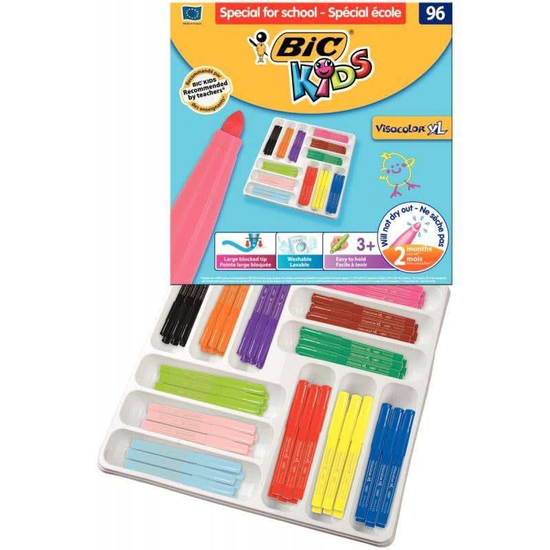 Classpack de 96 feutres pointe extra large Bic Kids Visacolor XL - Ma Rentrée Facile