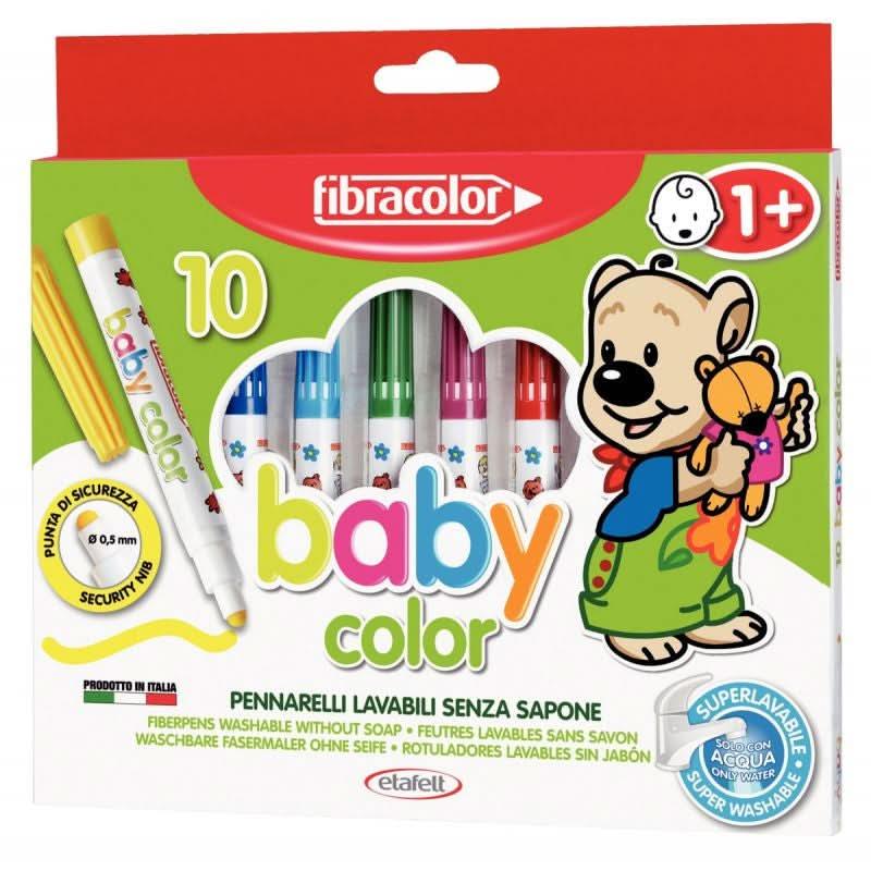 Etui de 10 feutrespointe large Baby Color Fibracolor assortis - Ma Rentrée Facile