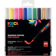 Boite de 10 marqueur Posca Brush PCF350 coloris assortis - Ma Rentrée Facile