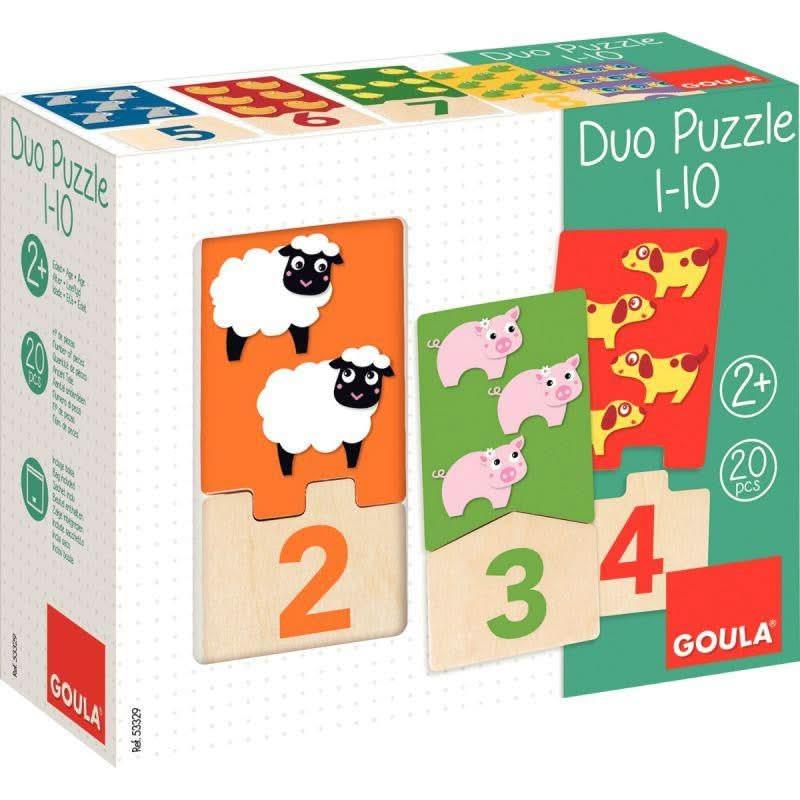 Boite de 10 puzzles duo en bois, de 1 à 10 - Ma Rentrée Facile
