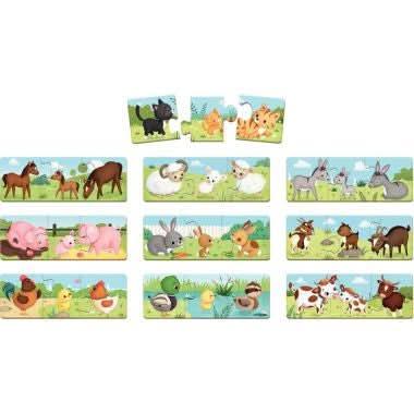 Boite de 10 puzzles Trionimo, les animaux de la ferme JANOD - Ma Rentrée Facile