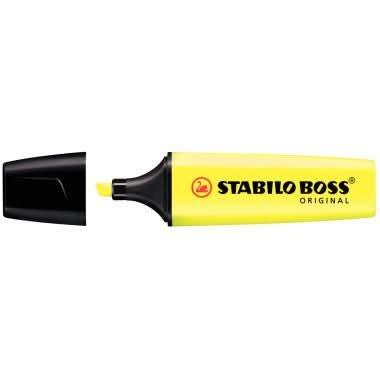Boîte de 10 surligneurs STABILO BOSS jaunes - Ma Rentrée Facile