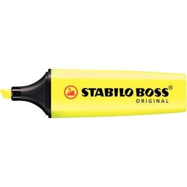 Boîte de 10 surligneurs STABILO BOSS jaunes - Ma Rentrée Facile